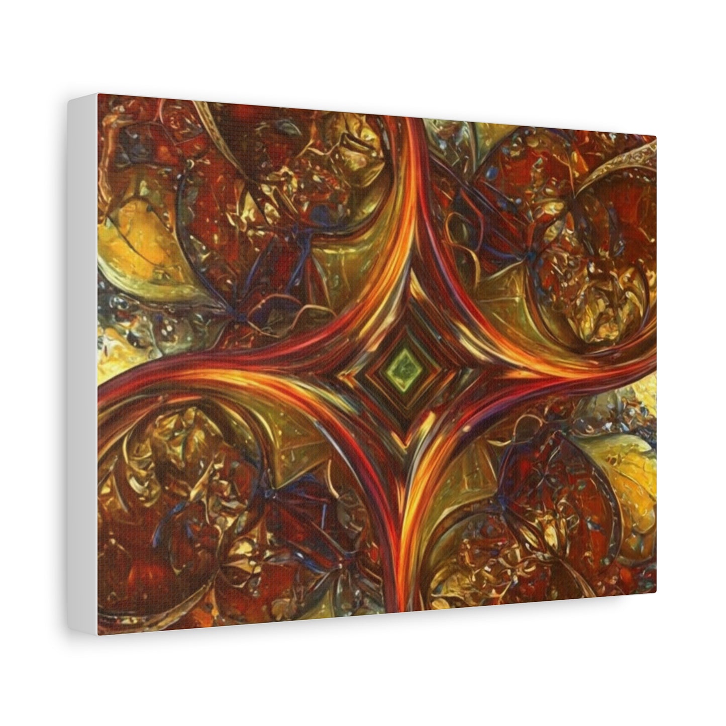 Abstract Art Matte Canvas Wall Decor - Vibrant Fractal Design, Colorful Home Accent