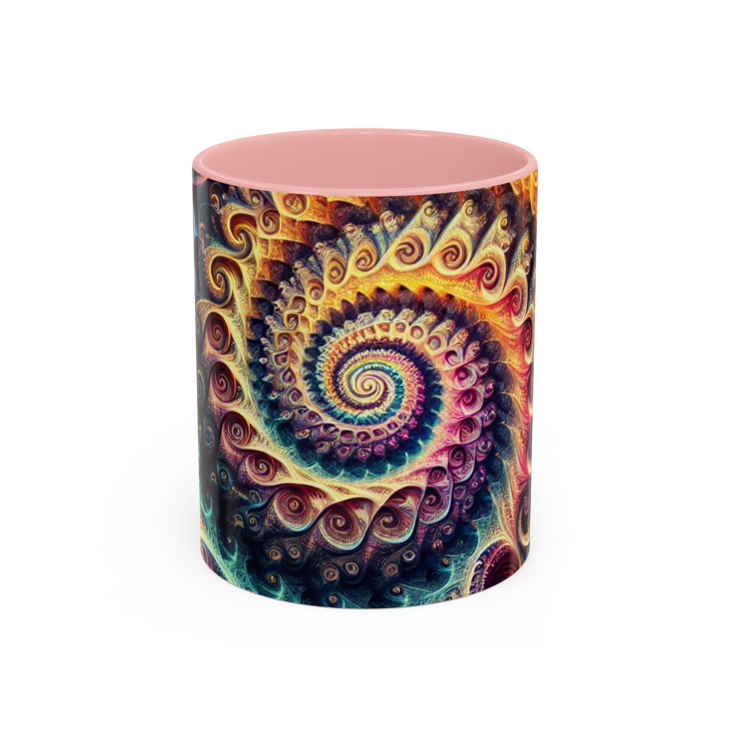 Colorful Swirl Accent Coffee Mug - Unique Spiral Design for Art Lovers