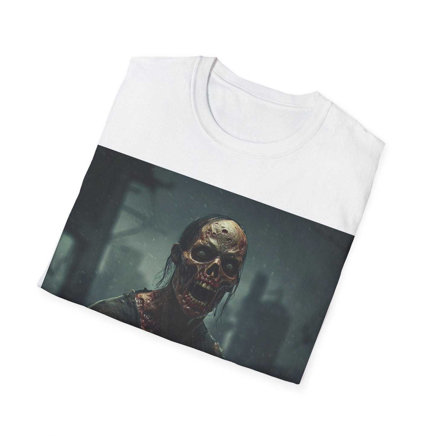 UK - Zombie Apocalypse Apocalyptic Portrait Tee, bold, decaying zombie graphic