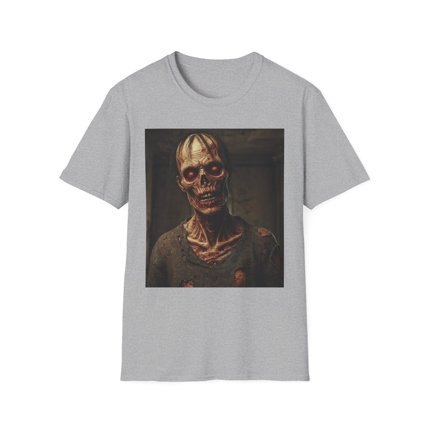 Creepy Skeleton Unisex Softstyle T-Shirt - Perfect for Halloween and Horror Fans