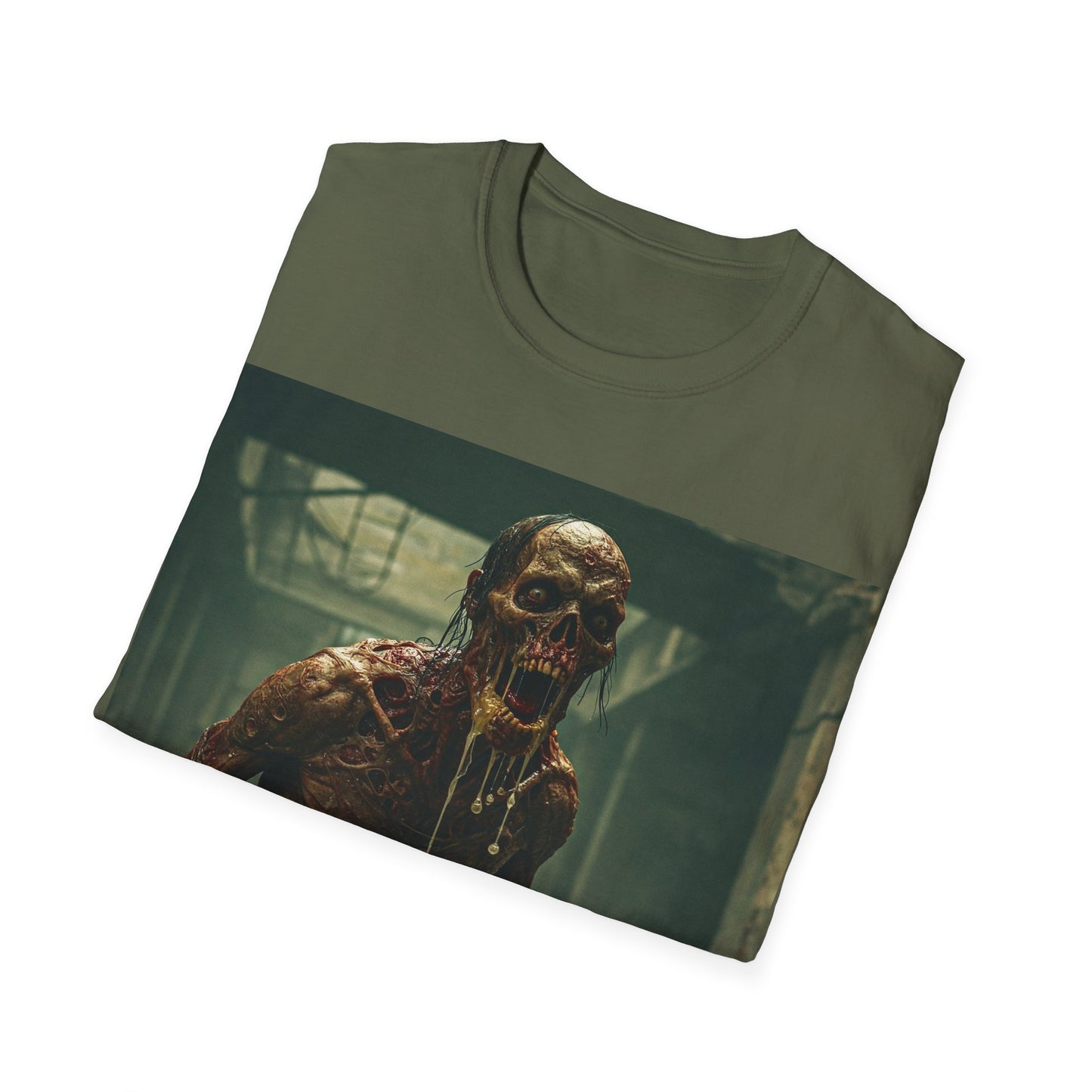 UK - Horror Graphic Unisex T-Shirt - Spooky Zombie Design - Perfect for Halloween and Horror Fans