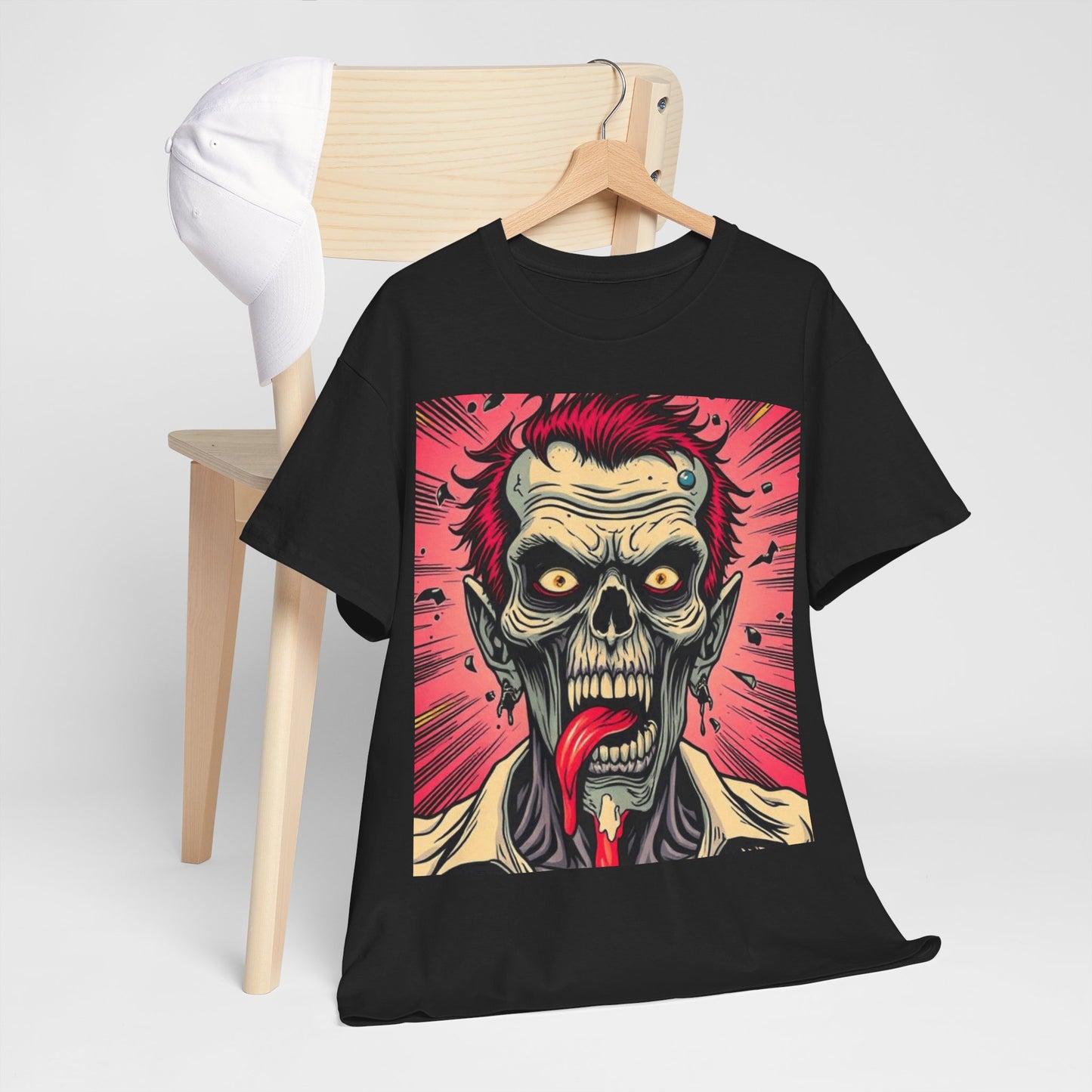 UK - Unisex Heavy Cotton Tee - Zombie Design for Horror Fans