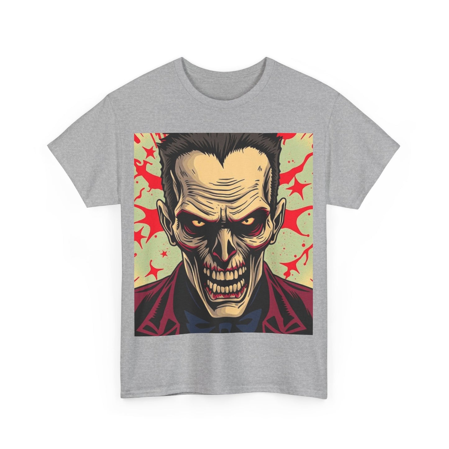 UK - Gothic Skull Art Unisex Heavy Cotton Tee - Perfect for Halloween and Horror Fans