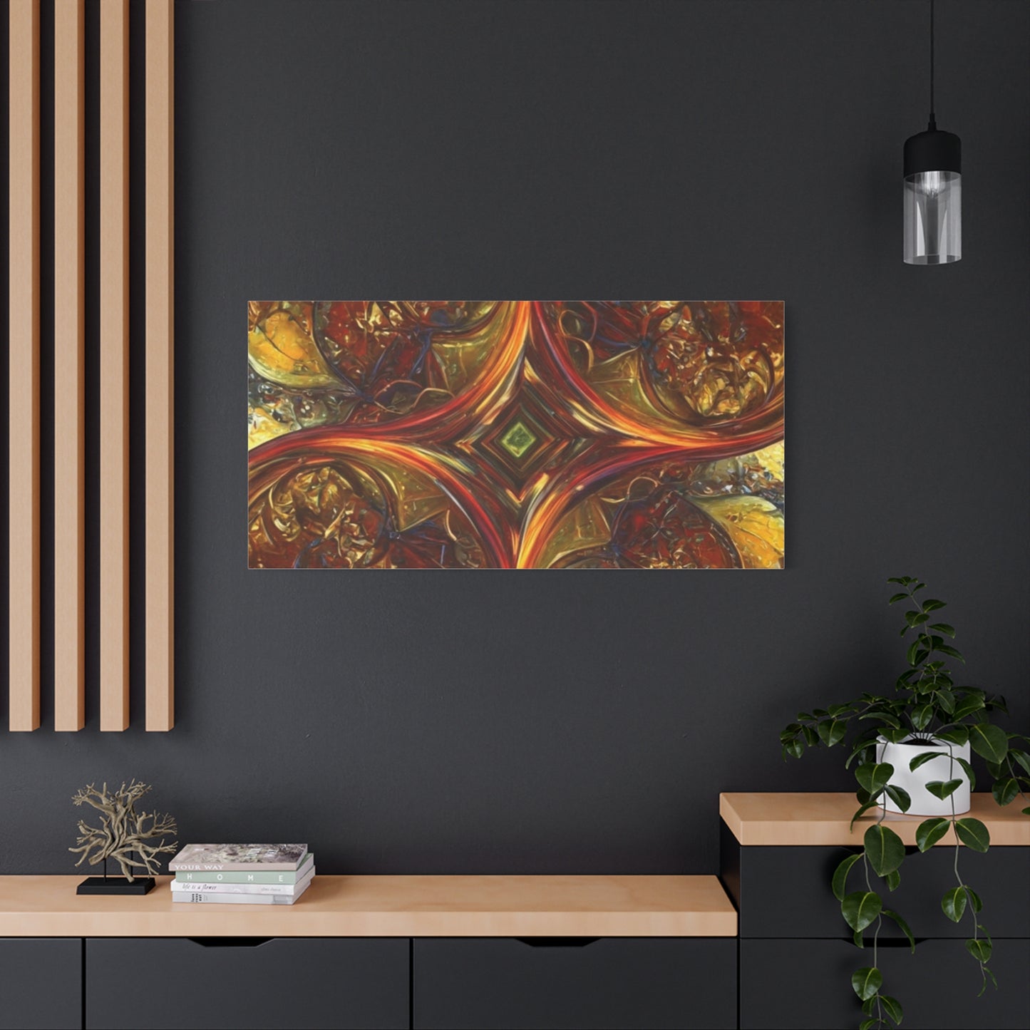 Abstract Art Matte Canvas Wall Decor - Vibrant Fractal Design, Colorful Home Accent