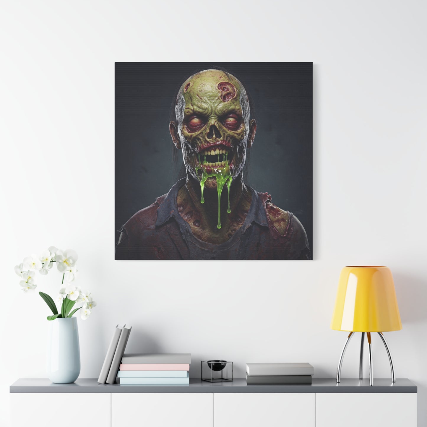 Zombie Art Canvas Wall Decoration - Spooky Halloween Home Decor