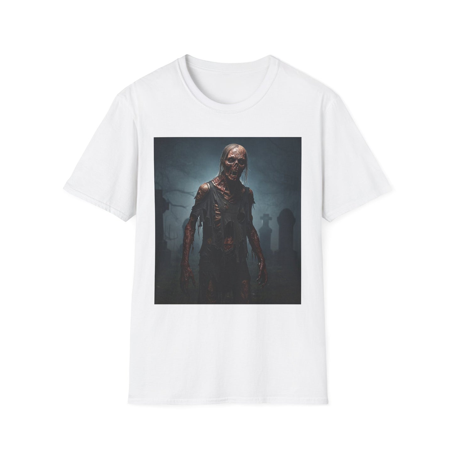 Apocalyptic Portrait Tee, bold, decaying zombie graphic