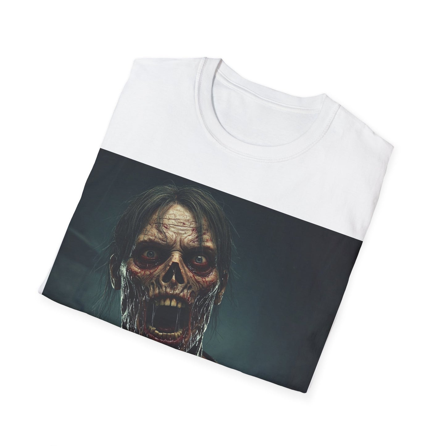 UK - Zombie Graphic Unisex Softstyle T-Shirt - Perfect for Halloween Horror Fans