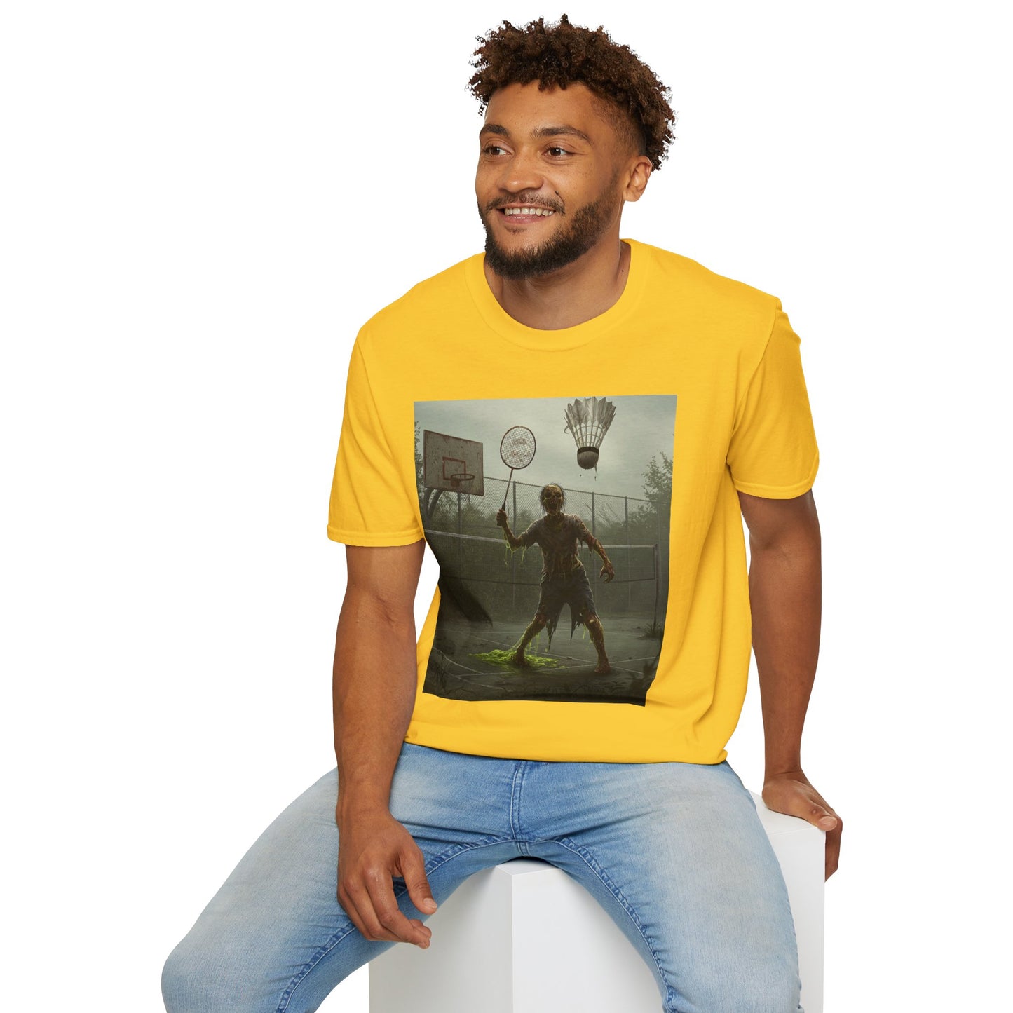 Zombie Badminton Enthusiast Unisex Softstyle T-Shirt