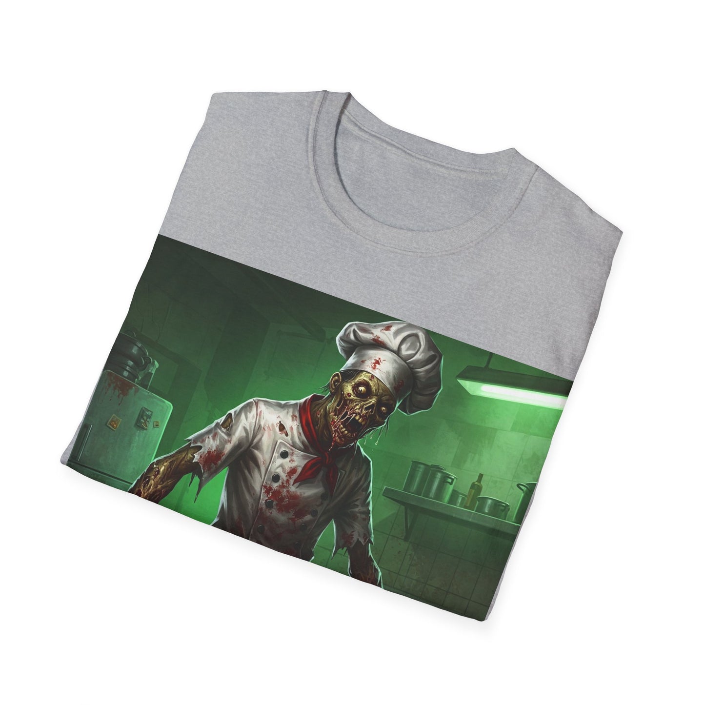 UK - Zombie Chef Unisex Softstyle T-Shirt - Perfect for Halloween and Horror Fans