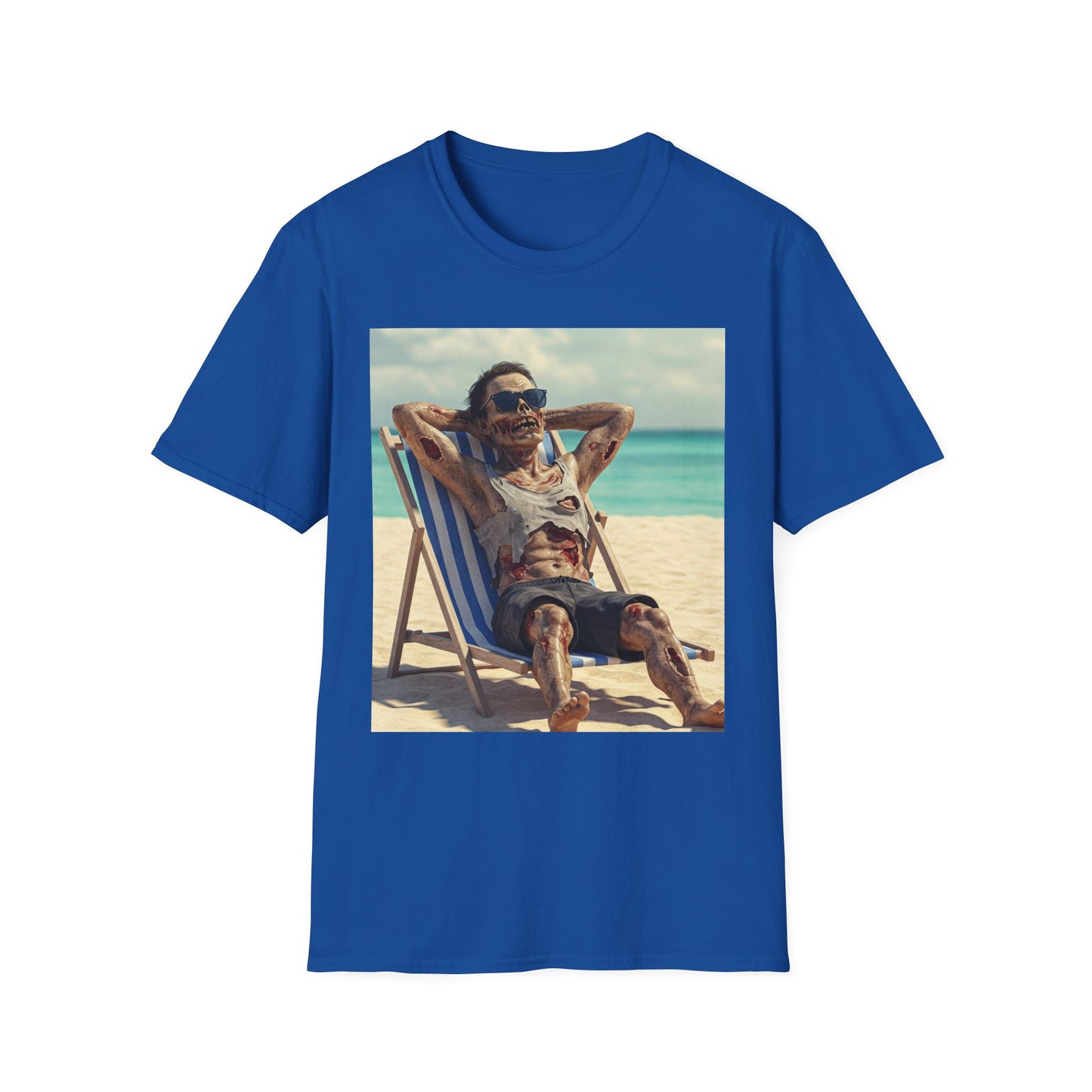 Chill Vibes Apocalyptic Portrait Tee, bold, decaying zombie graphic