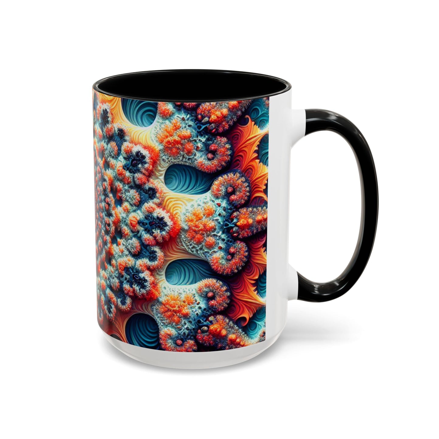 Vibrant Kaleidoscope Accent Coffee Mug - 11oz & 15oz