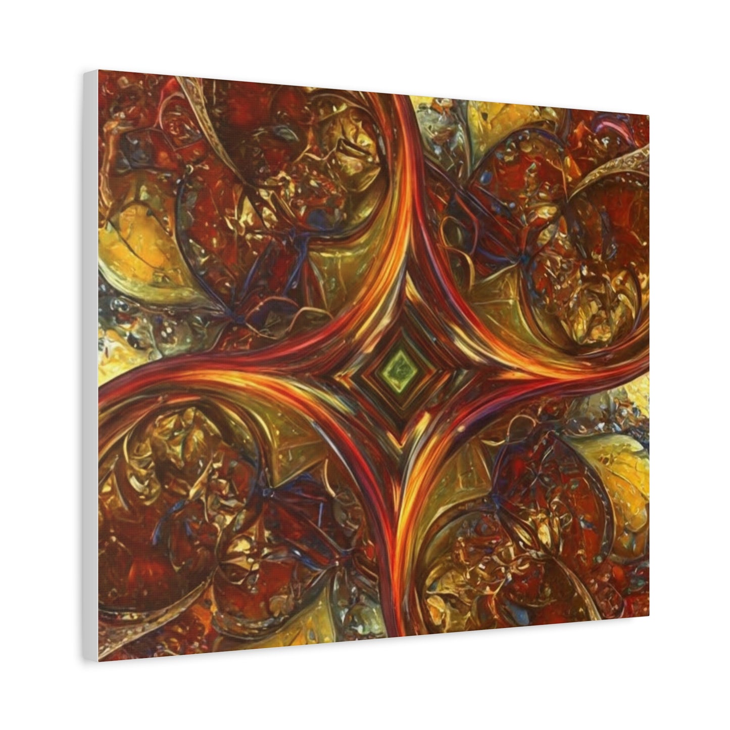 Abstract Art Matte Canvas Wall Decor - Vibrant Fractal Design, Colorful Home Accent