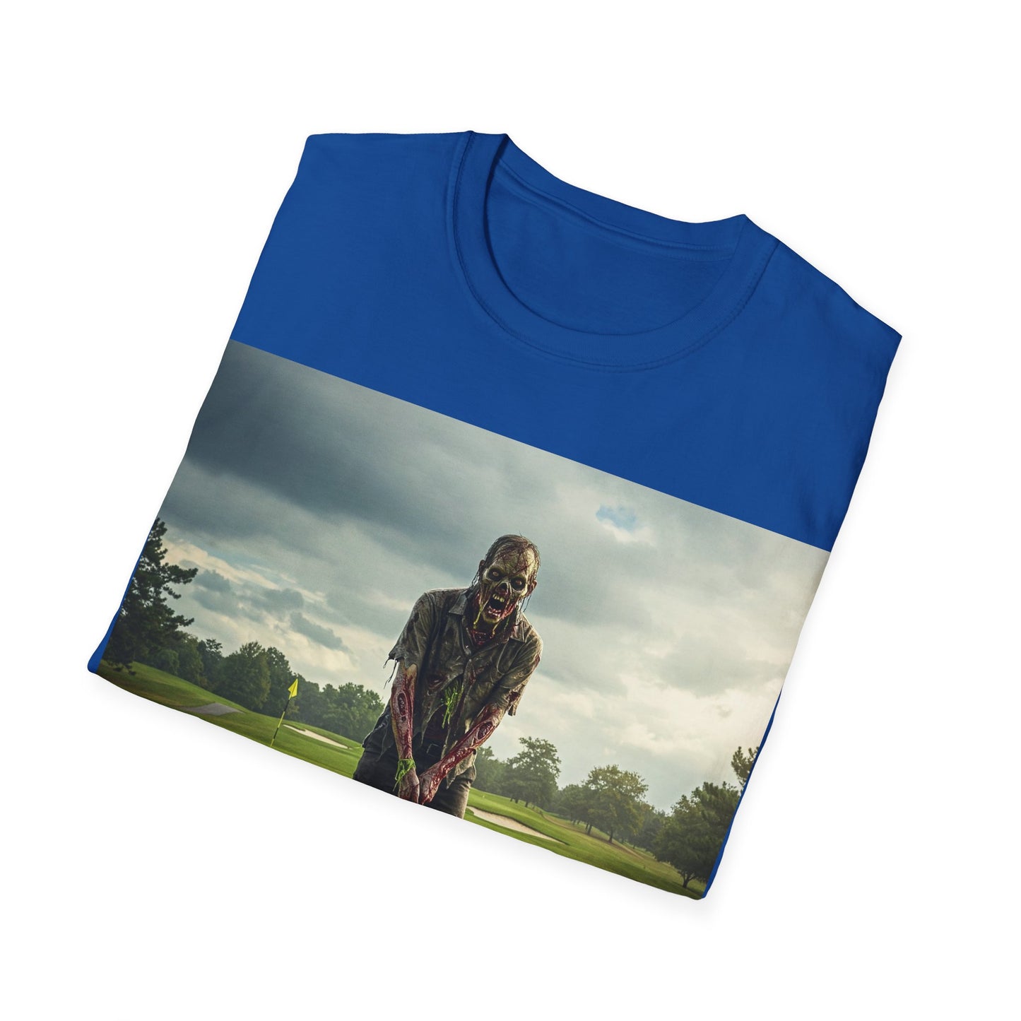 UK - Inspirational Golf Swing Apocalyptic Portrait Tee, bold, decaying zombie graphic