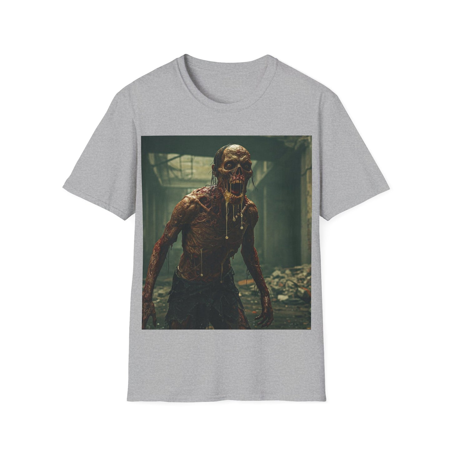 UK - Horror Graphic Unisex T-Shirt - Spooky Zombie Design - Perfect for Halloween and Horror Fans