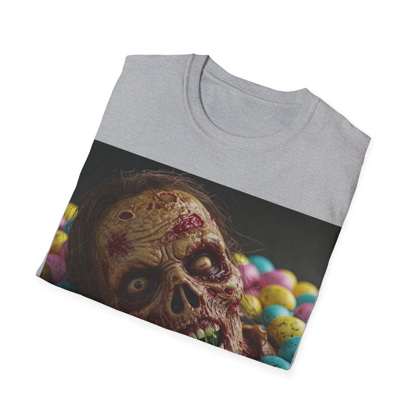 UK - Eerie Easter Skull Apocalyptic Portrait Tee, bold, decaying zombie graphic