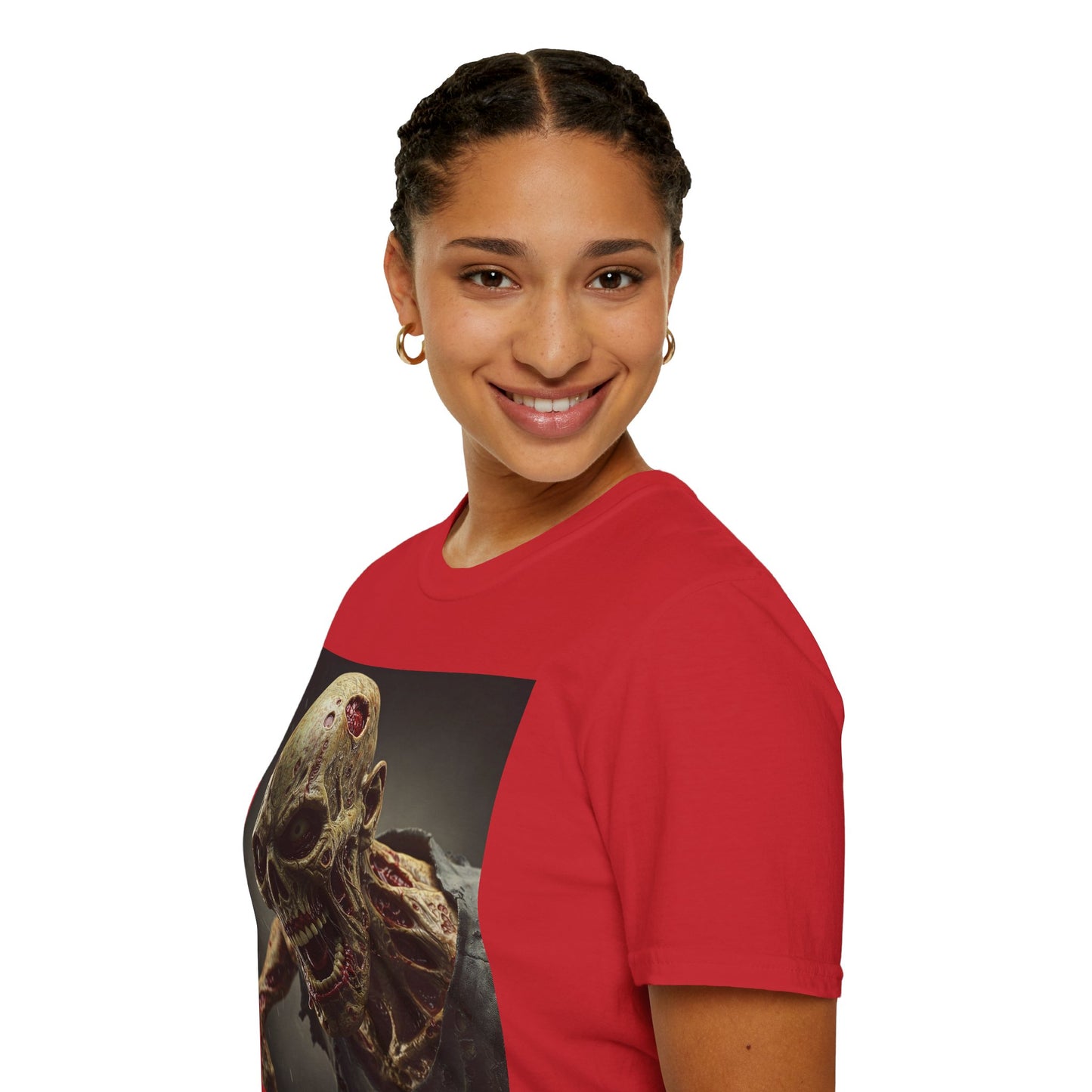 Zombie Skull Unisex Softstyle T-Shirt - Spooky Halloween Tee