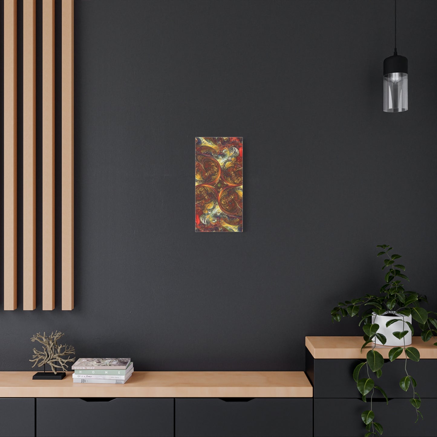 Abstract Art Matte Canvas Wall Decor - Vibrant Fractal Design, Colorful Home Accent