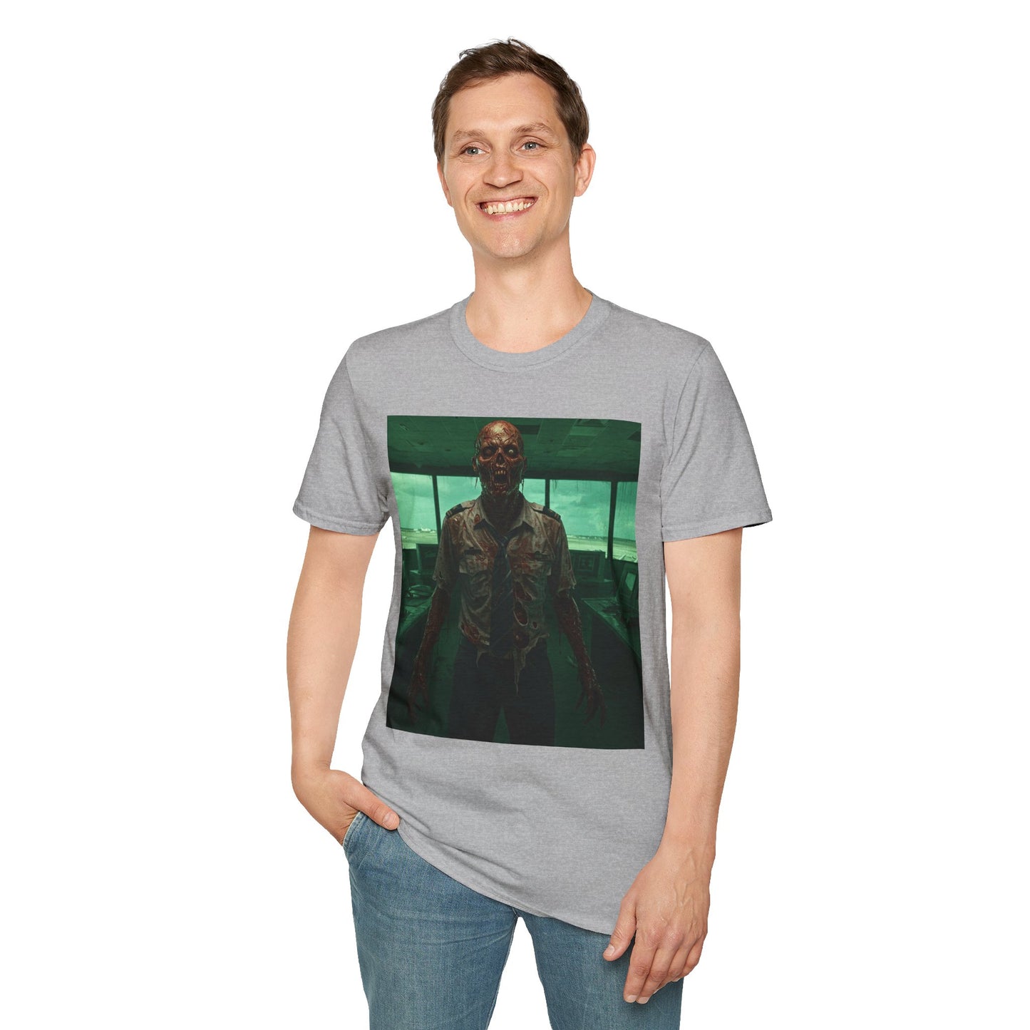 Unisex Softstyle Zombie Graphic Tee - Perfect for Halloween and Horror Fans