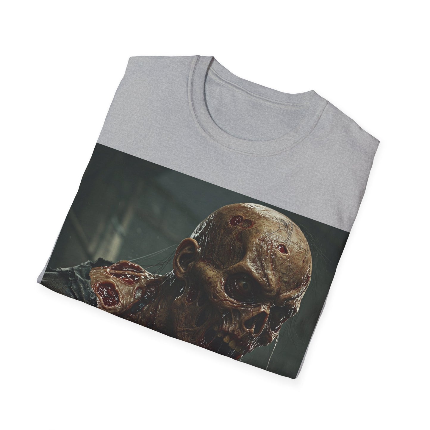 UK - Unisex Softstyle T-Shirt with Zombie Design | Perfect for Halloween and Horror Fans