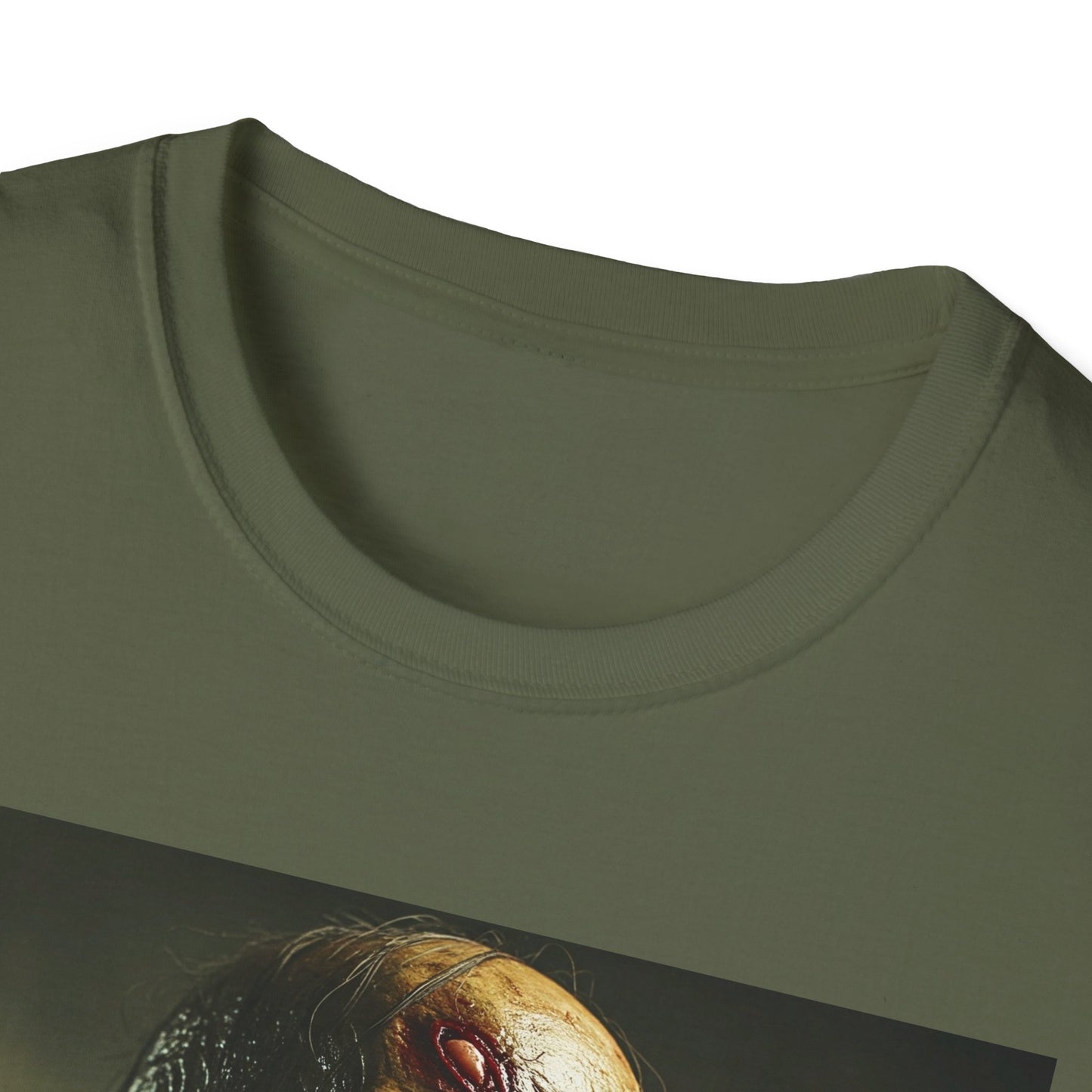 Apocalyptic Portrait Tee, bold, decaying zombie graphic