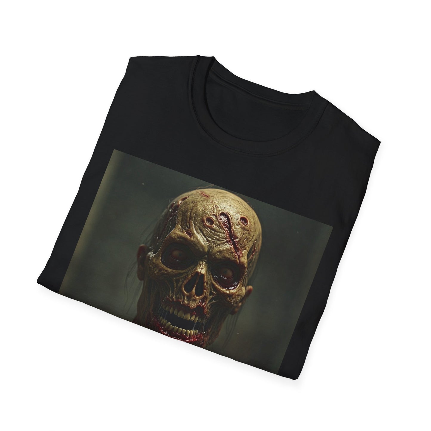 Unisex Softstyle T-Shirt - Creepy Skull Design - Perfect for Halloween or Casual Wear