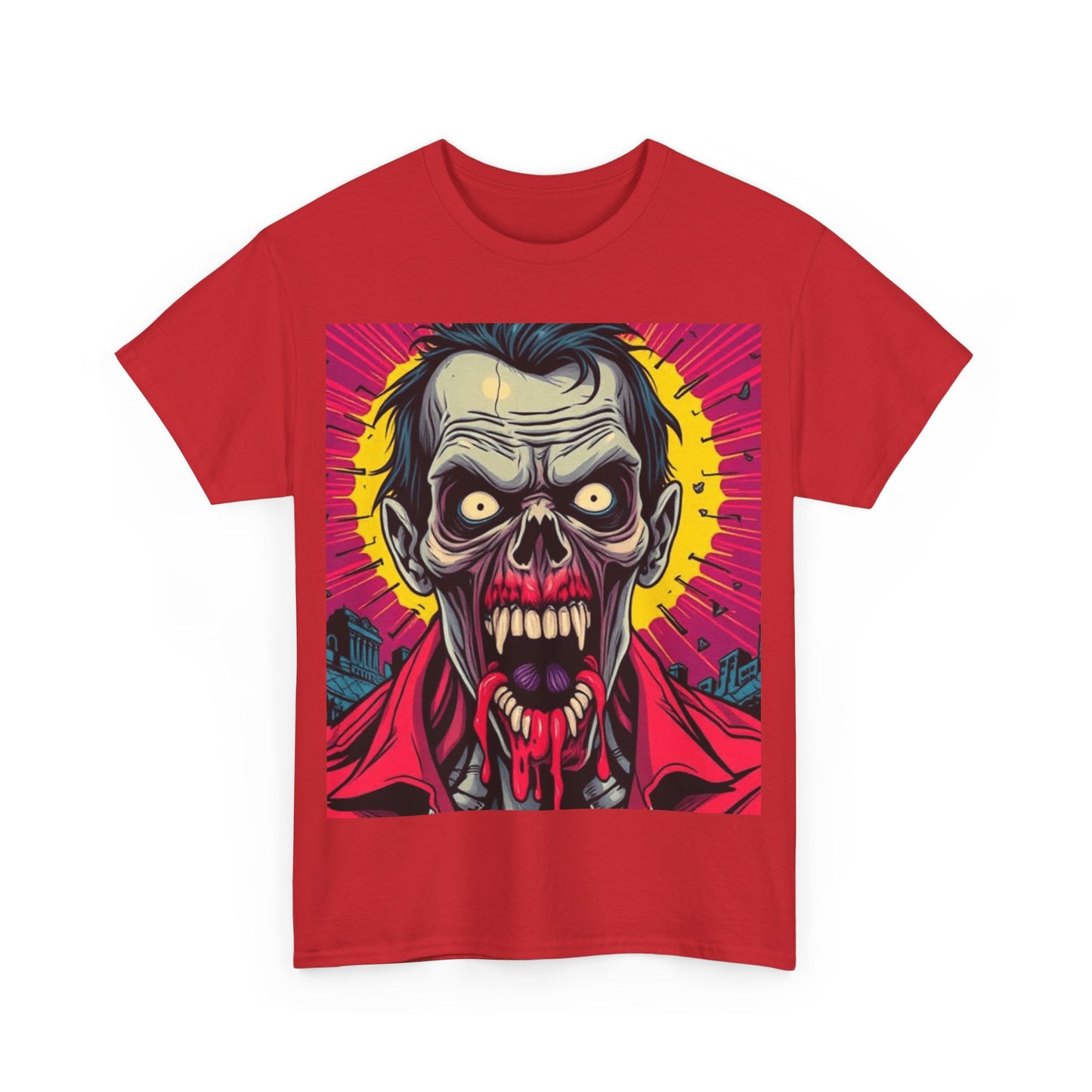 UK - Unisex Heavy Cotton Tee - Retro Zombie Design