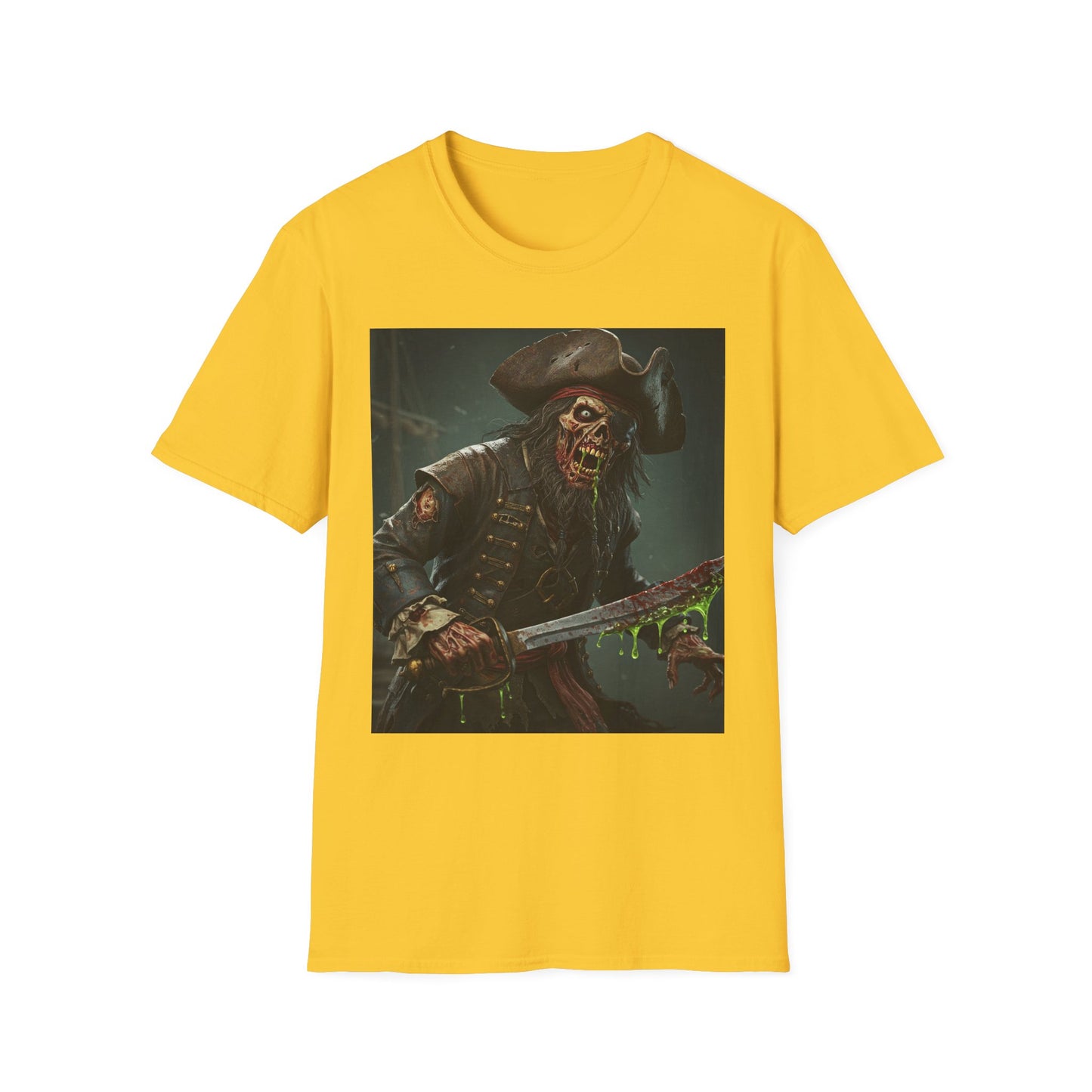 Zombie Pirate Graphic Unisex T-Shirt - Perfect for Halloween and Casual Wear