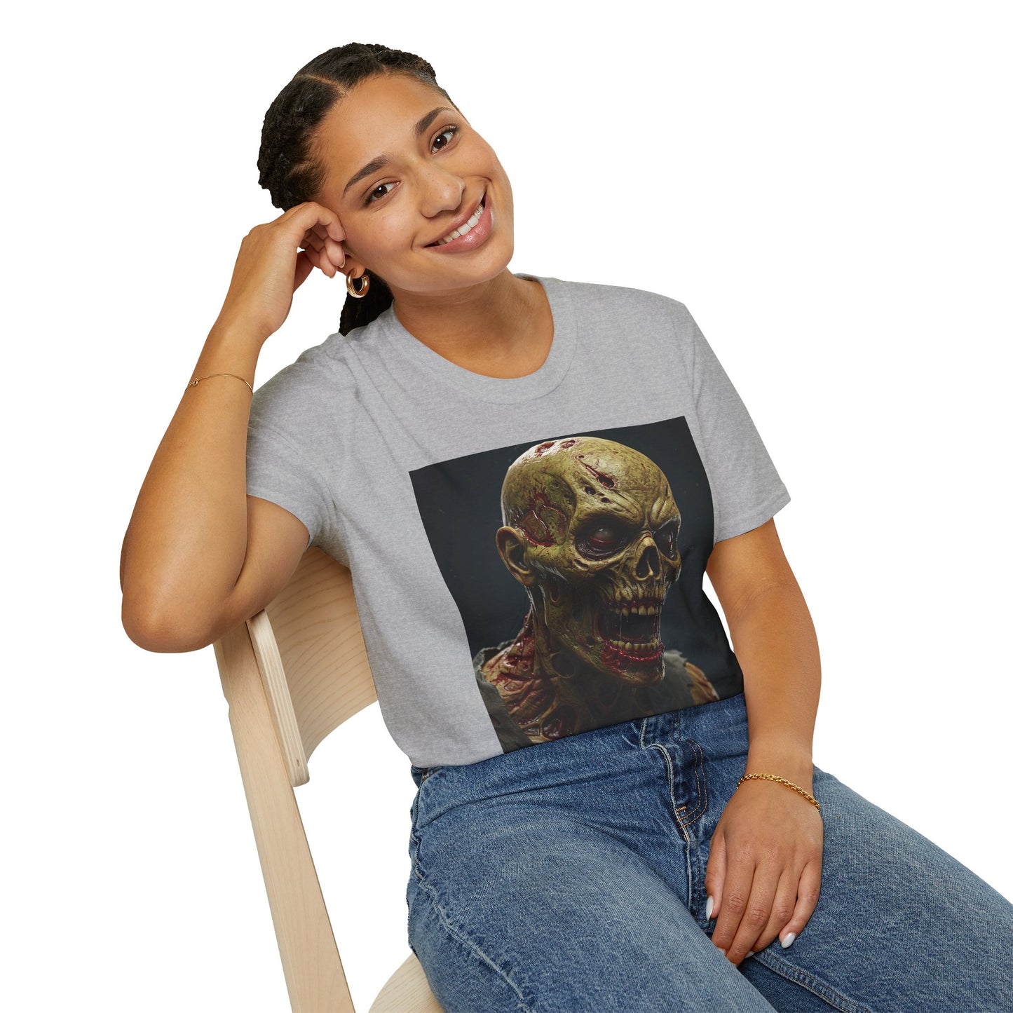 Apocalyptic Portrait Tee, bold, decaying zombie graphic