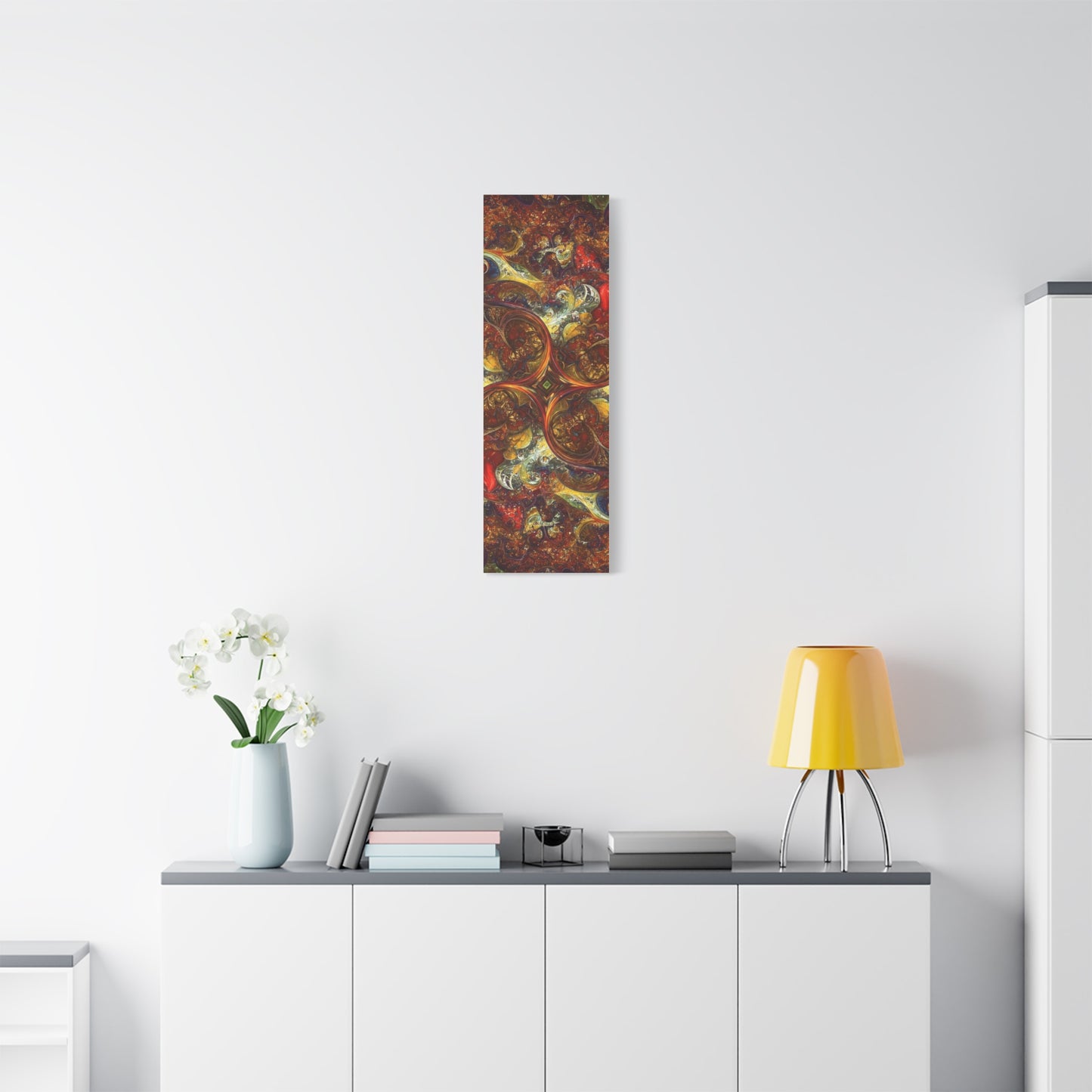 Abstract Art Matte Canvas Wall Decor - Vibrant Fractal Design, Colorful Home Accent