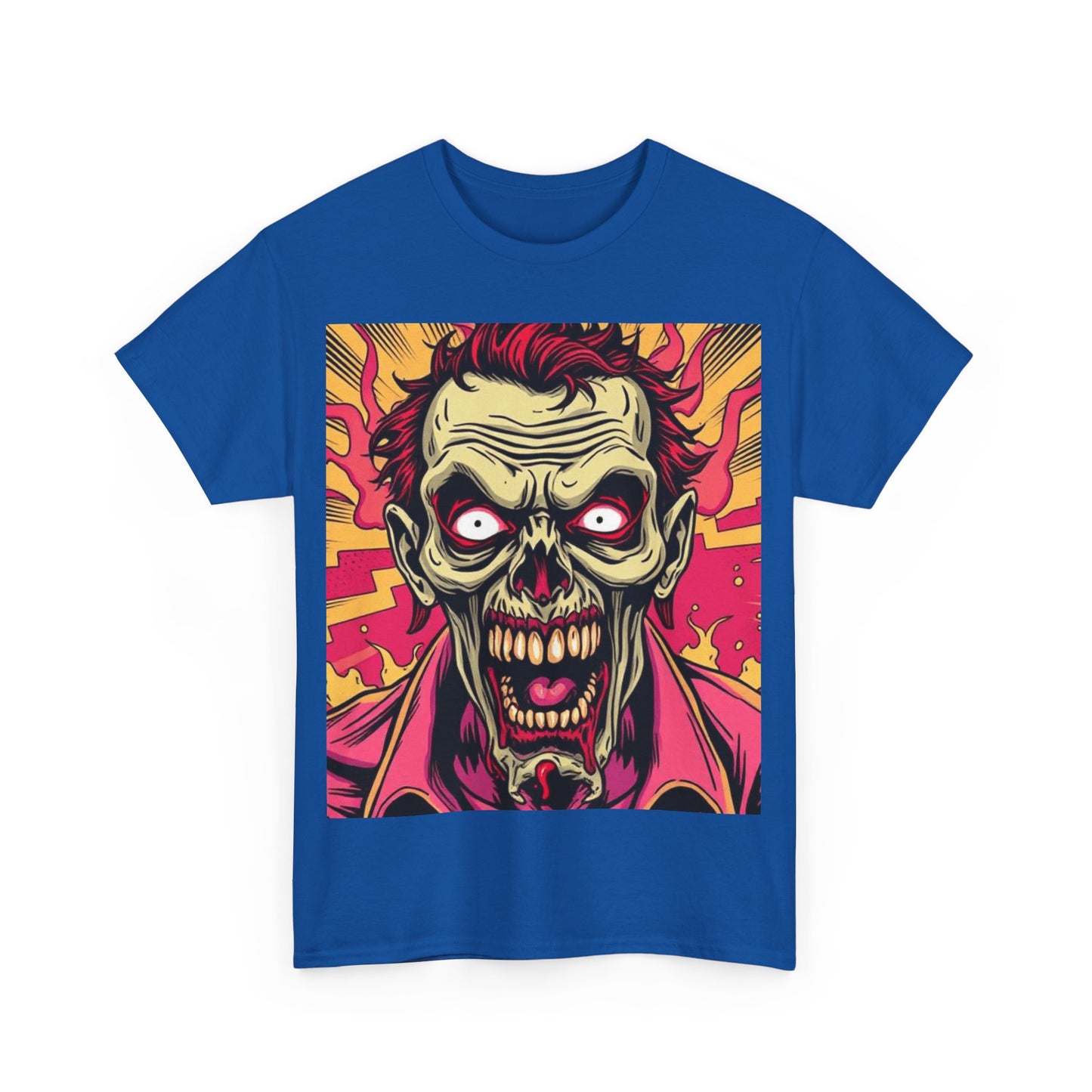 UK - Unisex Heavy Cotton Tee - Creepy Zombie Graphic Shirt