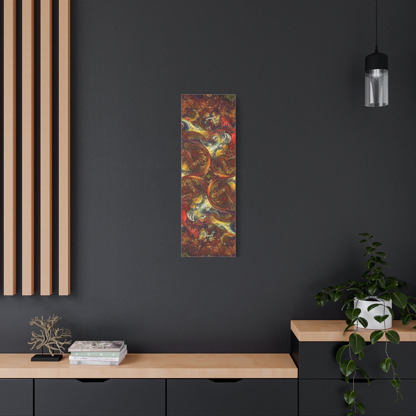 Abstract Art Matte Canvas Wall Decor - Vibrant Fractal Design, Colorful Home Accent