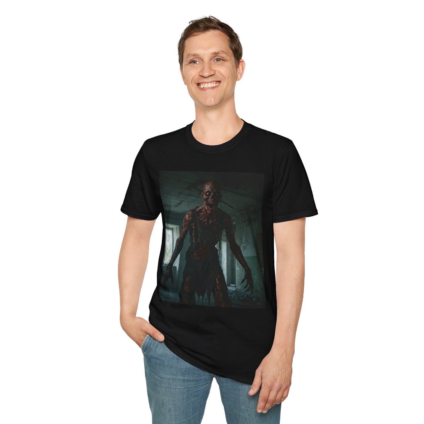 Creepy Horror Graphic Unisex T-Shirt – Perfect for Halloween and Haunted House Lovers