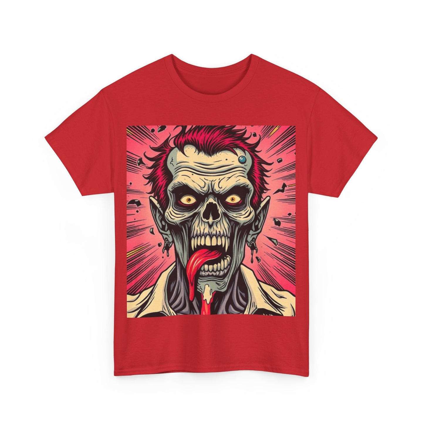 UK - Unisex Heavy Cotton Tee - Zombie Design for Horror Fans
