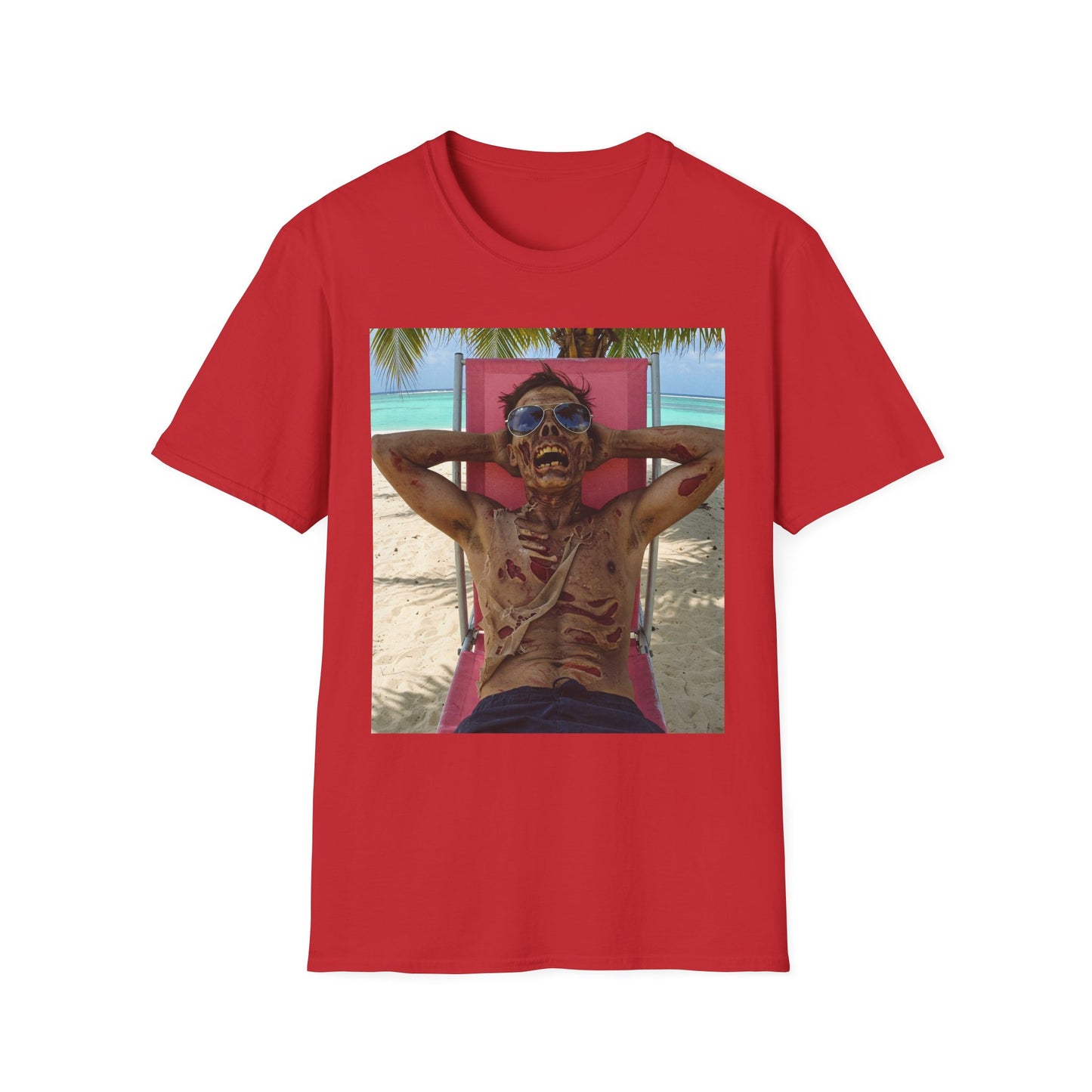 Chill Zombie Unisex Softstyle T-Shirt - Perfect for Beach Days & Halloween