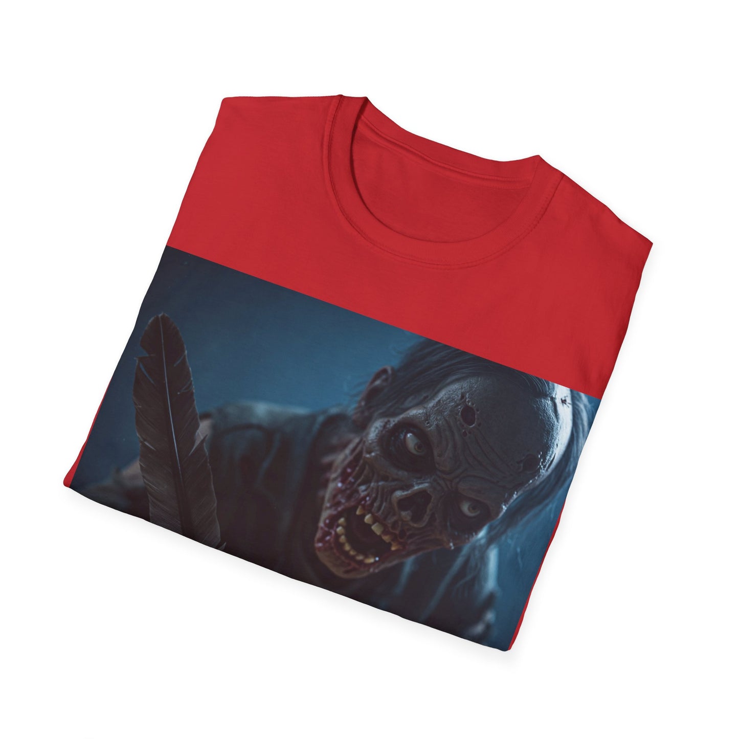 UK - Creepy Zombie Writer Apocalyptic Portrait Tee, bold, decaying zombie graphic