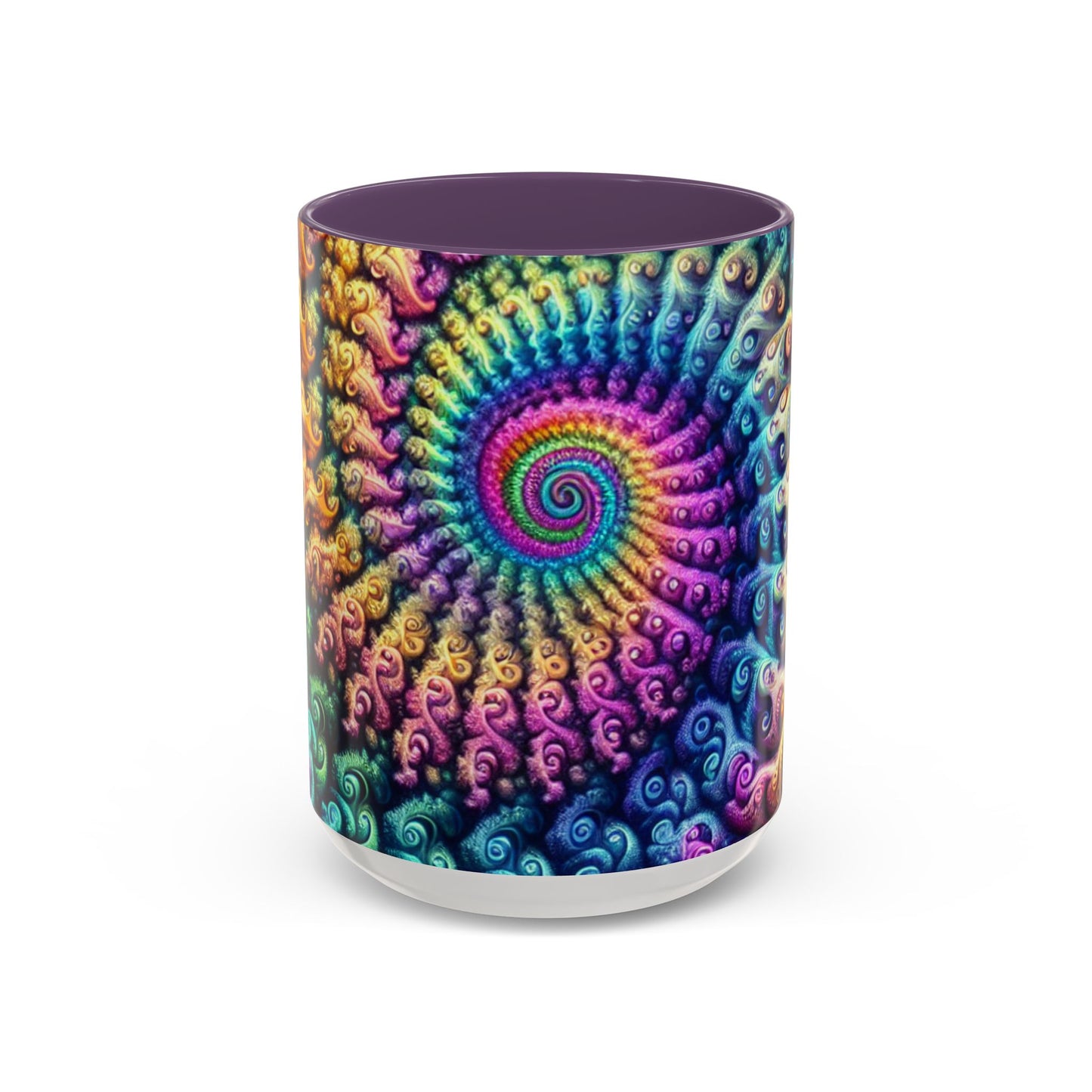 Colorful Spiral Accent Coffee Mug - 11 & 15oz - Ideal for Home & Gifts
