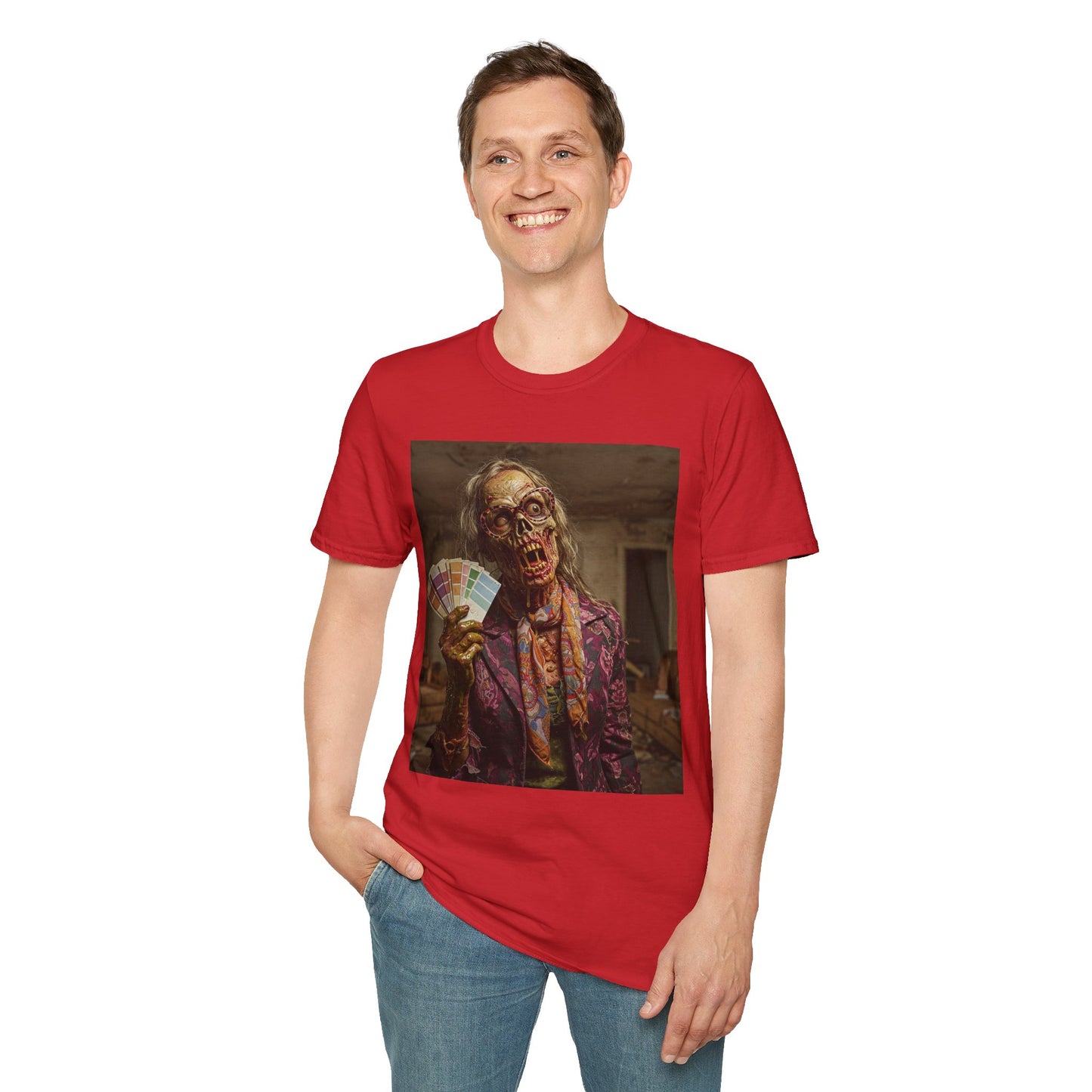 Unisex Softstyle T-Shirt – Retro Skeleton Poker Night Tee