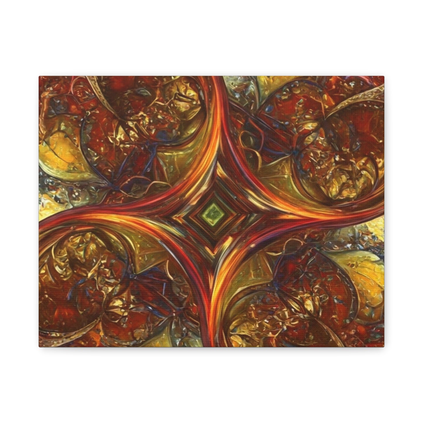 Abstract Art Matte Canvas Wall Decor - Vibrant Fractal Design, Colorful Home Accent