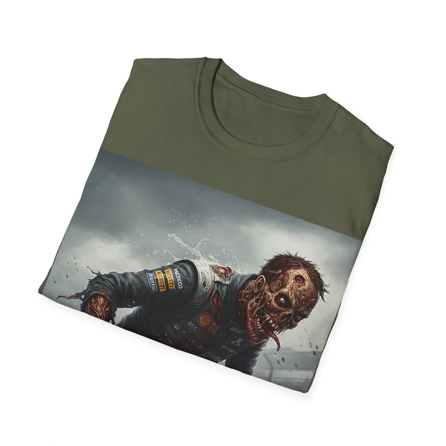 UK - Zombie Racing Unisex Softstyle T-Shirt - Horror Meets Motorsport