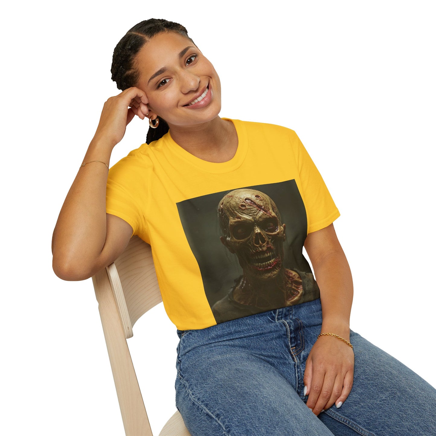 Unisex Softstyle T-Shirt - Creepy Skull Design - Perfect for Halloween or Casual Wear