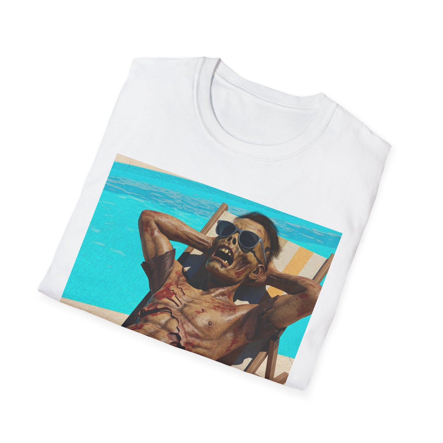 Zombie Relaxation Unisex Softstyle T-Shirt - Perfect for Halloween and Casual Outings