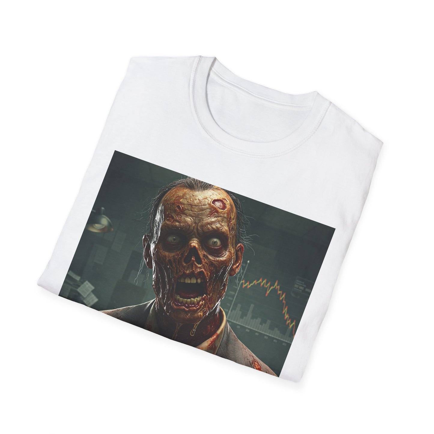 Zombie Businessman Unisex Softstyle T-Shirt | Spooky Halloween Apparel
