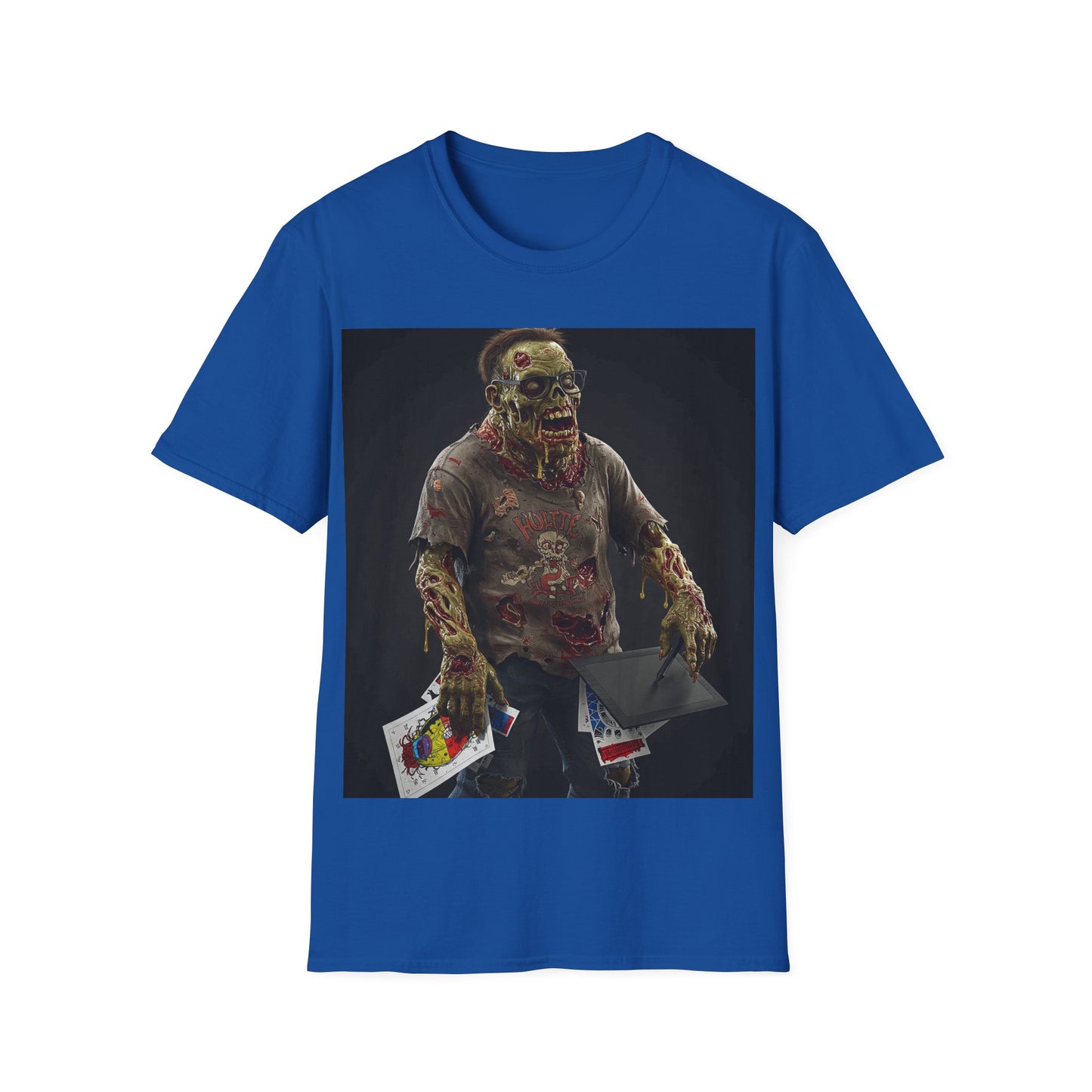 UK - Zombie Graphic Unisex Softstyle T-Shirt - Perfect for Halloween and Casual Wear