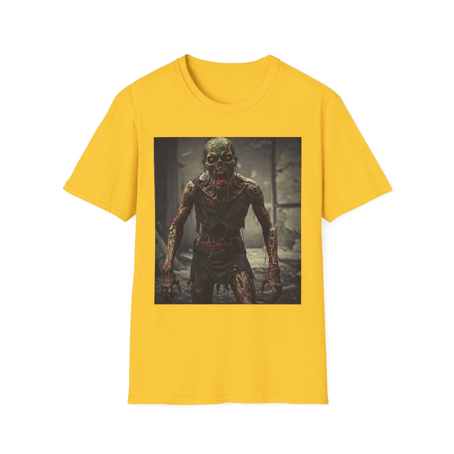 Apocalyptic Portrait Tee, bold, decaying zombie graphic