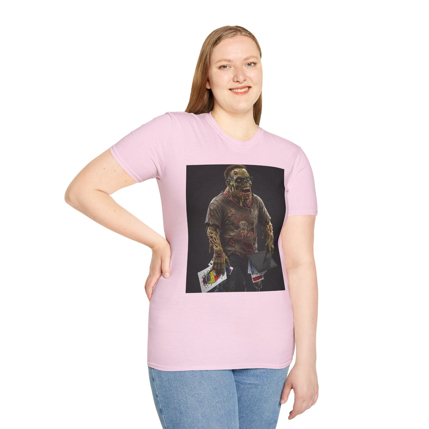 Zombie Graphic Unisex Softstyle T-Shirt - Perfect for Halloween and Casual Wear