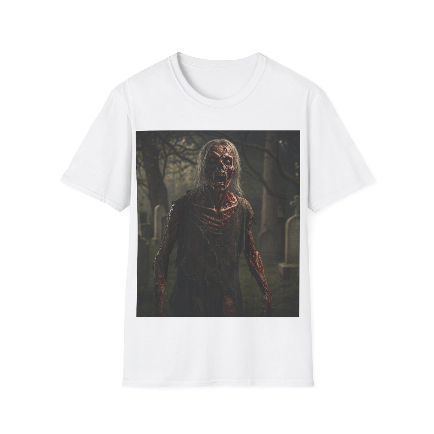 UK - Zombie Horror Apocalyptic Portrait Tee, bold, decaying zombie graphic