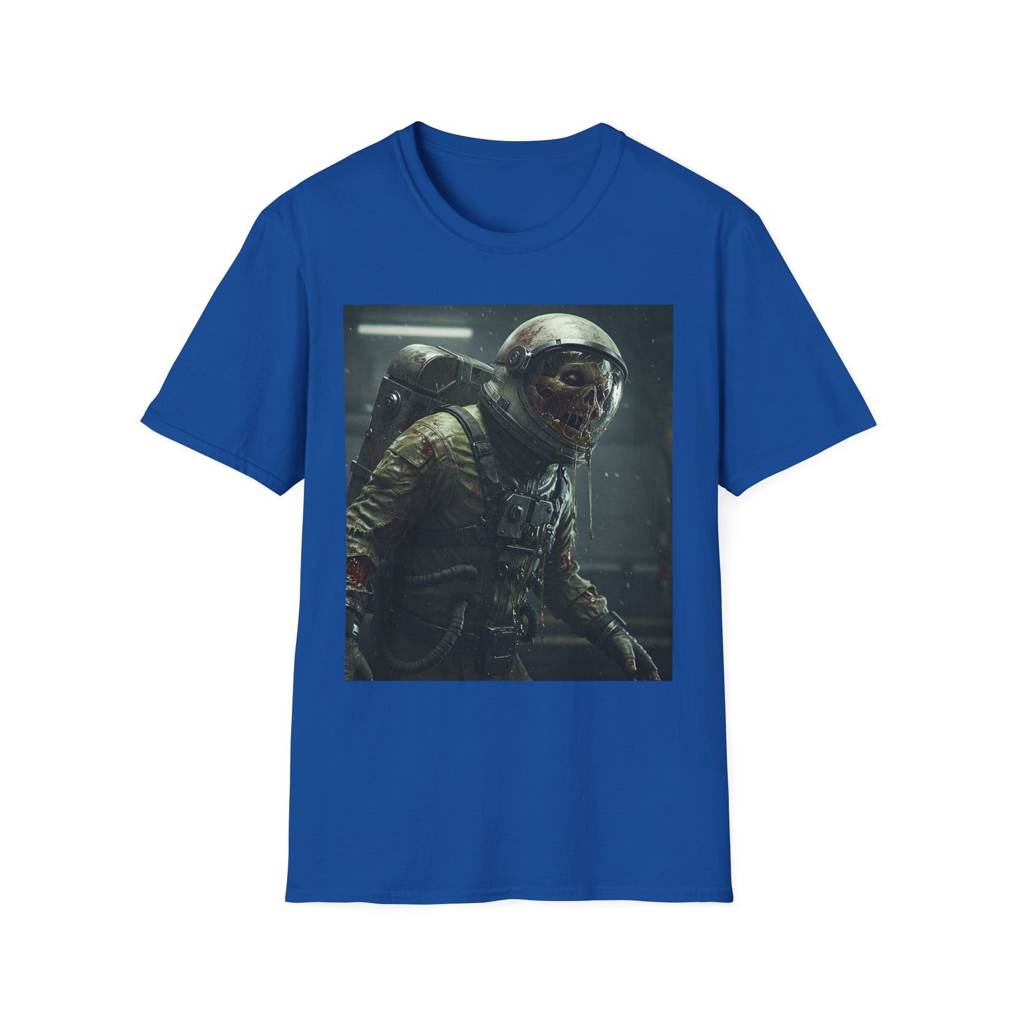 Astronaut Skeleton Apocalyptic Portrait Tee, bold, decaying zombie graphic