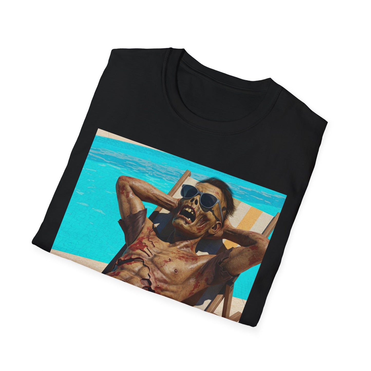 Zombie Relaxation Unisex Softstyle T-Shirt - Perfect for Halloween and Casual Outings