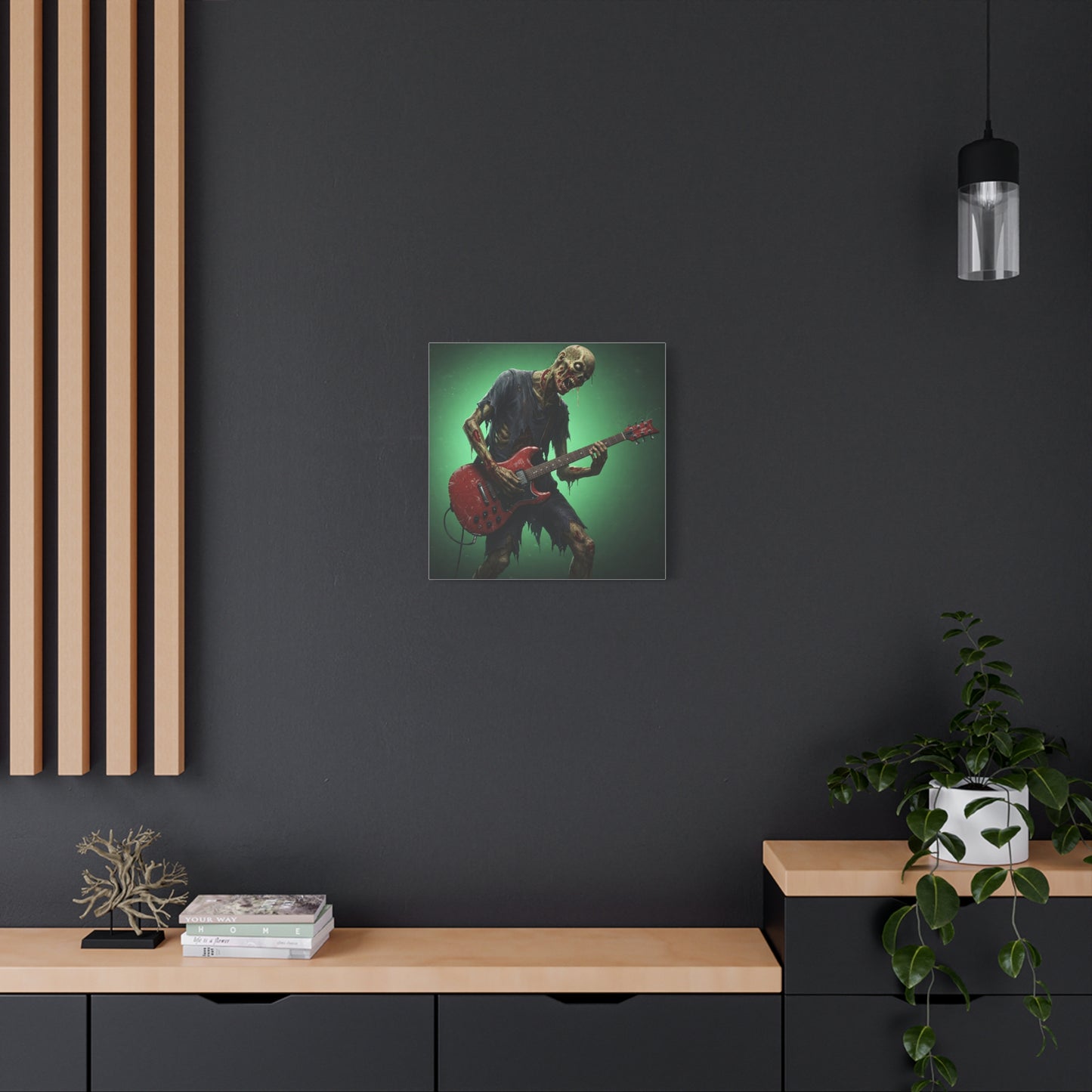 Zombie Rocker Canvas Wall Art - Edgy Decor for Music Lovers