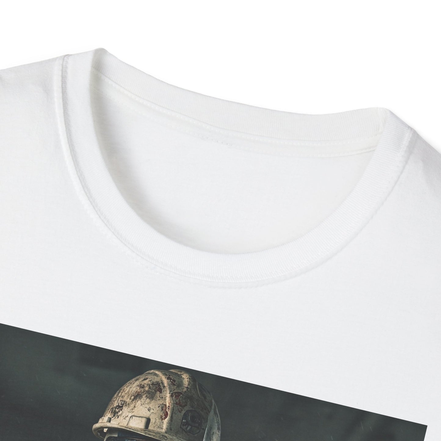 Creepy Construction Worker Graphic Tee | Unisex Softstyle T-Shirt | Perfect for Halloween and Horror Fans